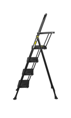 ESCALERA BLACK MAX "PLUS" 4 PELDAÑOS CON BANDEJA PORTAHERRAMIENTAS